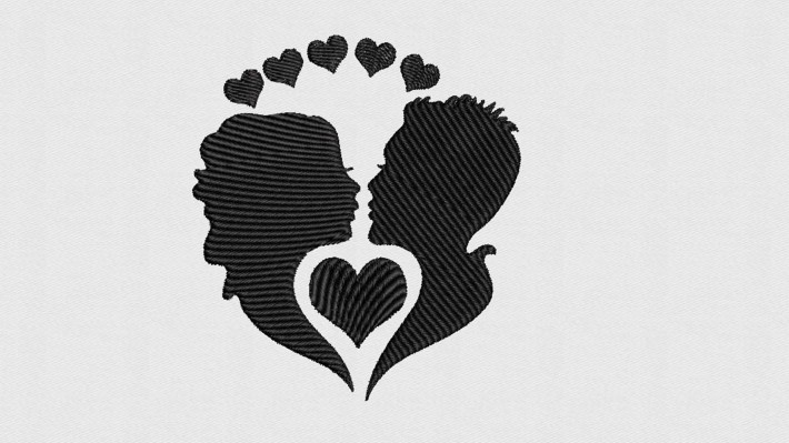 Wave Of Love Embroidery Design