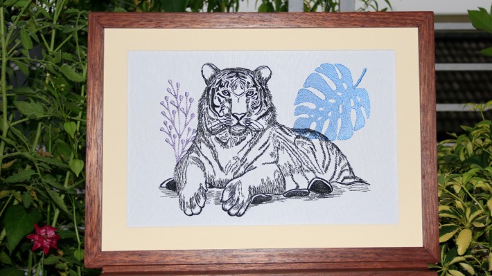 Tiger Hand Drawing Embroidery Designs