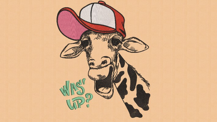 Giraffup- Giraffe Was' Up Embroidery Designs