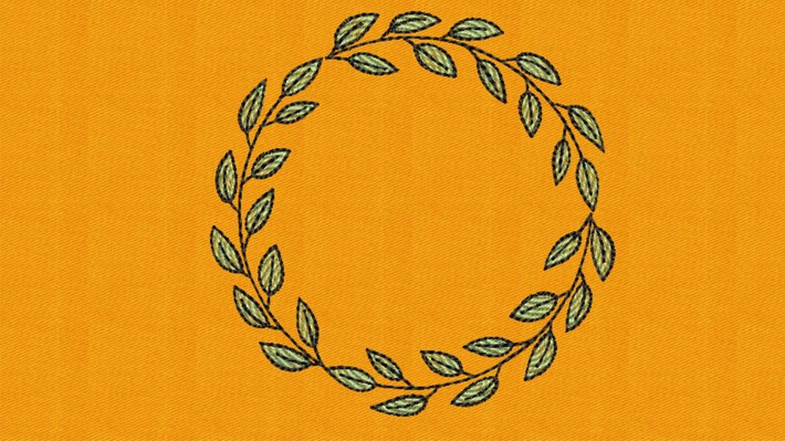Circle Leaf Frame Embroidery Designs