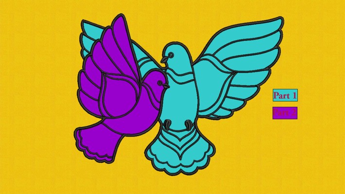 Couple Dove Applique Designs