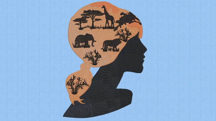Silhouette Forest Lady Embroidery Designs