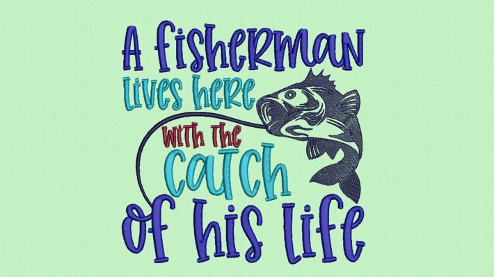 A Fisherman Embroidery Designs