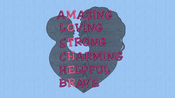 Mother Typography Embroidery Designs