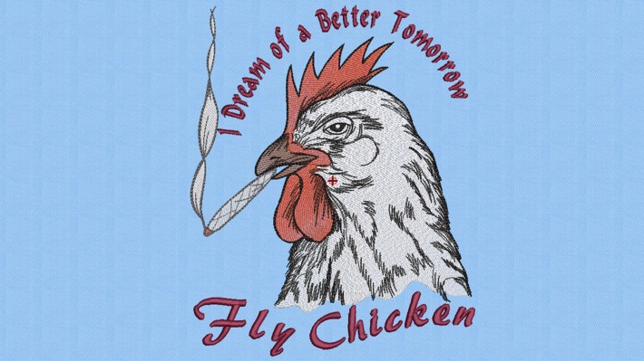 Fly Chicken Embroidery Designs