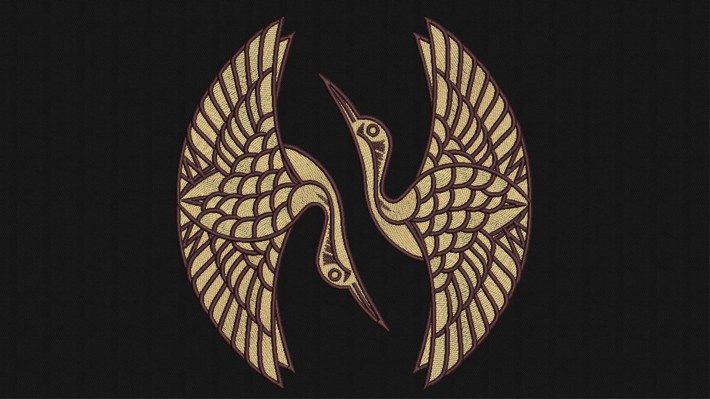 Twin Oriental Bird  Embroidery Designs