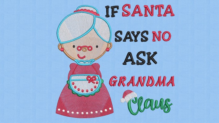 Grandma Claus Embroidery Designs