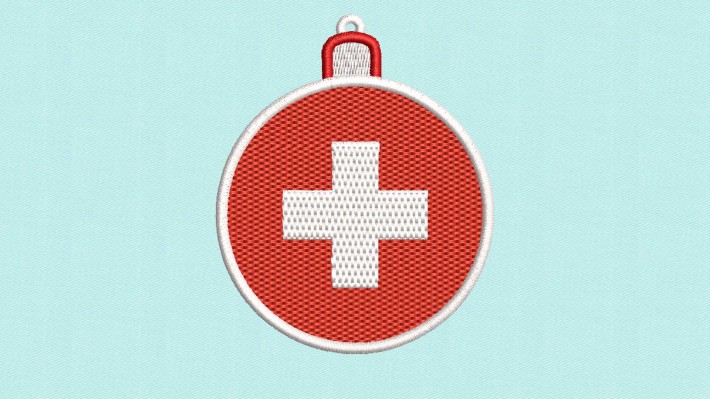 Christmas Ball Switzerland Flag