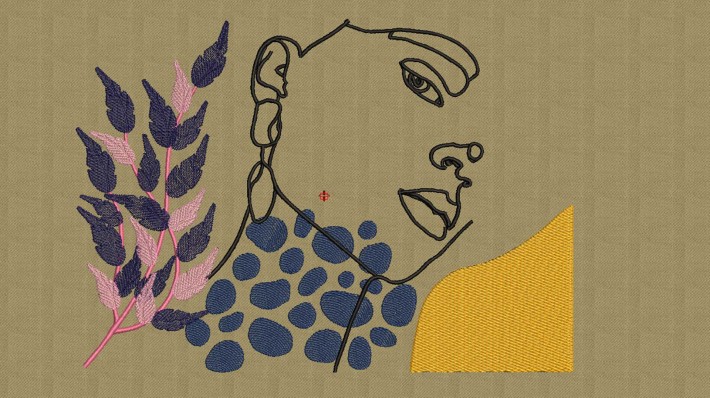 Black Beauty Abstract Embroidery Designs